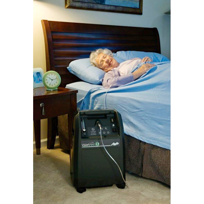VisionAire 5LPM Oxygen Concentrator for Home Use - Portable Oxygen Machine with Adjustable Flow, Quiet Operation for Sleep & Travel - Ideal for COPD Patients & Elderly Care