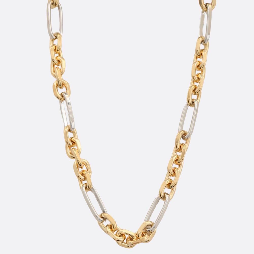 Elegant Two-Tone Gold Dipped Oval Circle Necklace for Women | Perfect for Layering, Gift Giving & Everyday Wear