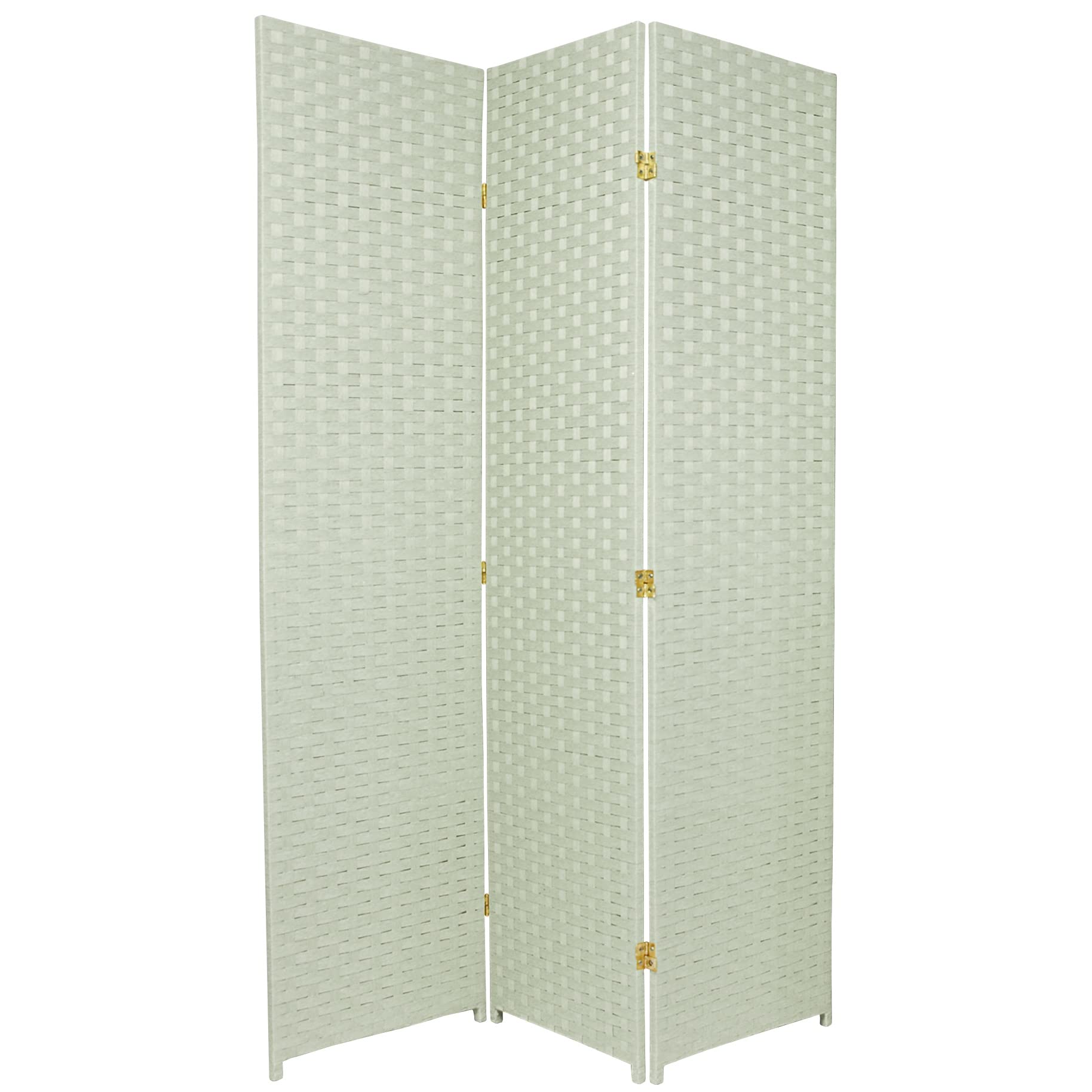 6 ft Tall Red Lantern Woven Fiber Room Divider - Special Edition Seagrass 3-Panel Screen for Home Decor, Office Partition & Asian-Themed Events