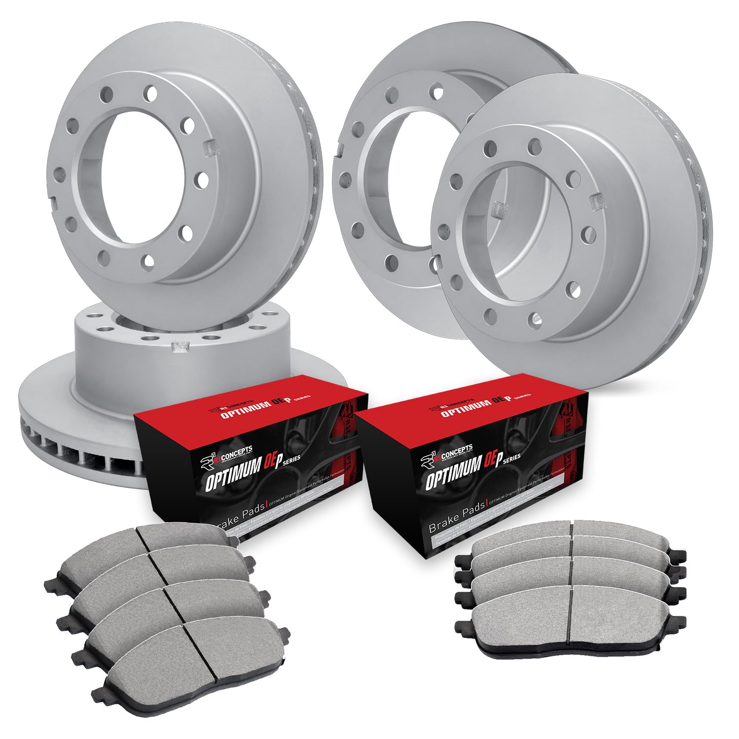 R1 Concepts Premium Front & Rear Brake Pads and Rotors Kit - CEB.54208.04 | High-Performance Braking System for Sedans, SUVs & Trucks | Perfect for Daily Commuting & Highway Driving