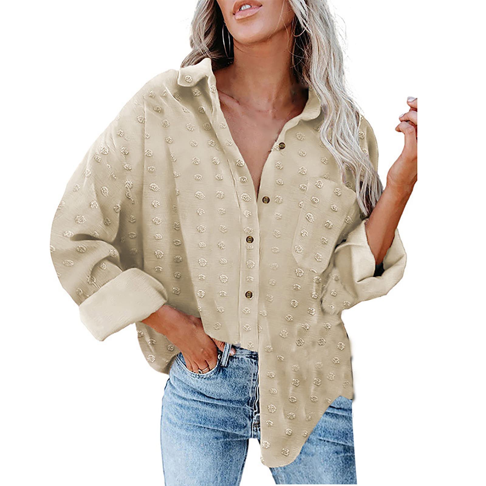Women's Chiffon Pantsuit Set - Solid Color Lapel Long Sleeve Blouse with Buttoned Loose Cardigan | Two Piece Matching Outfit for Summer | Office Wear, Business Casual, and Special Occasions