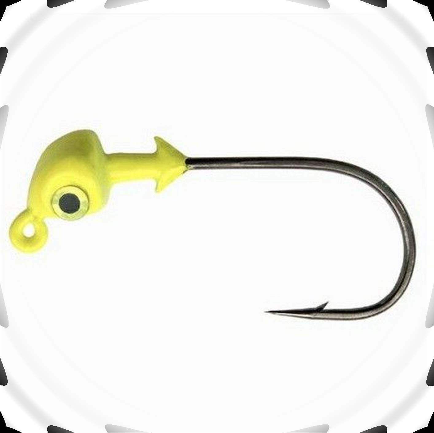 1/8oz Chartreuse Saltwater Flats Jig Head - Premium Fishing Lure for Bass, Trout & Saltwater Fish | Durable Fishing Equipment for Inshore & Offshore Angling | Ideal for Kayak Fishing, Pier Casting & Boat Fishing