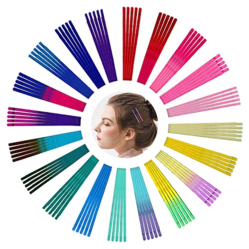 Staila Bobby Hair Pins - 100 Pcs Colorful Metallic Hair Barrettes & Clips for Women | Multi-Colored Hair Accessories for Party, Wedding, Daily Styling & Gift Giving