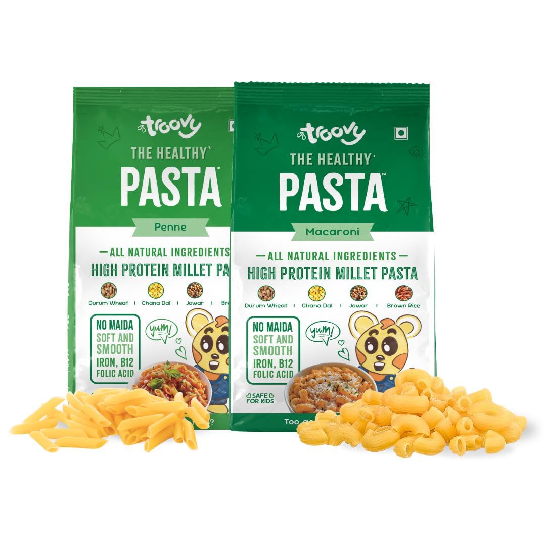 Organic Millet Macaroni & Penne Pasta - All Natural, High Protein & Iron Rich | Slow Dried, High Fiber | No Preservatives, No Maida, No Junk | Healthy Gluten-Free Pasta for Vegan, Keto & Weight Loss Diets | Perfect for Salads, Soups & Italian Dishes