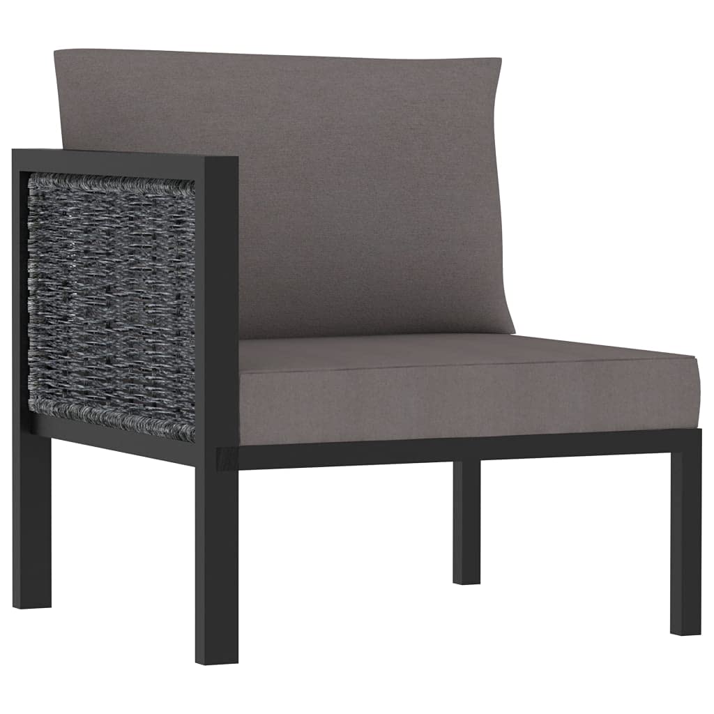 All-Weather Outdoor Sectional Sofa Set - PE Rattan Wicker Patio Conversation Furniture with Grey Cushions, Right Arm Corner Sofa in Anthracite - Perfect for Backyard, Poolside & Garden Relaxation
