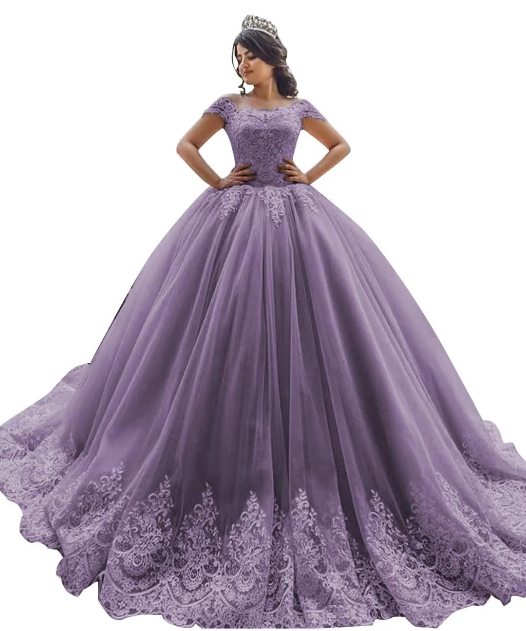 Elegant Off Shoulder Quinceañera Dresses | Ball Gown Sweet 16 Lace Applique Prom Princess Gowns for Teen Girls | Perfect for Quinceañeras, Sweet 16 Parties, Prom Nights & Formal Dances