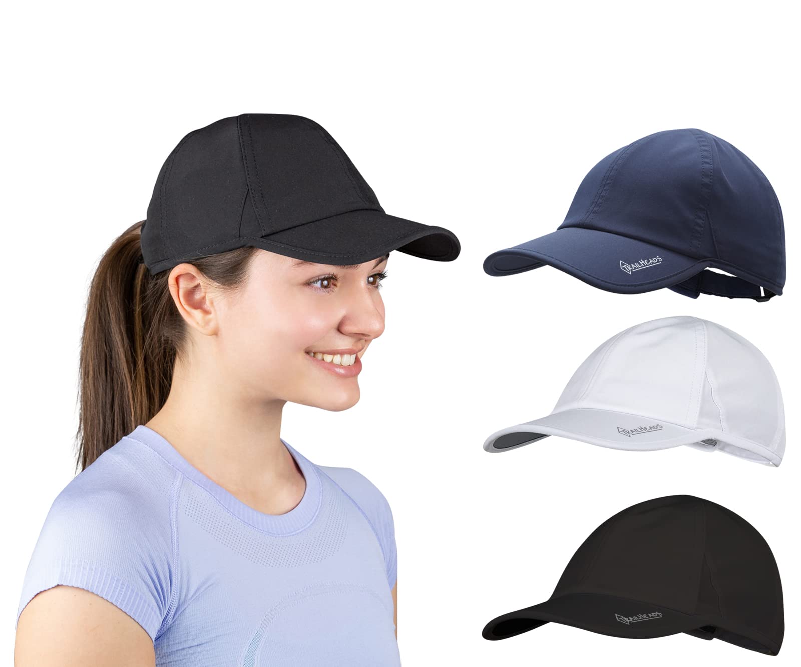 TrailHeads Women's UV Protection Running Hats - 50+ UPF Sun Protection Baseball Cap for Summer - Perfect for Tennis, Golf, Gym & Outdoor Workouts | Lightweight & Breathable for All-Day Comfort