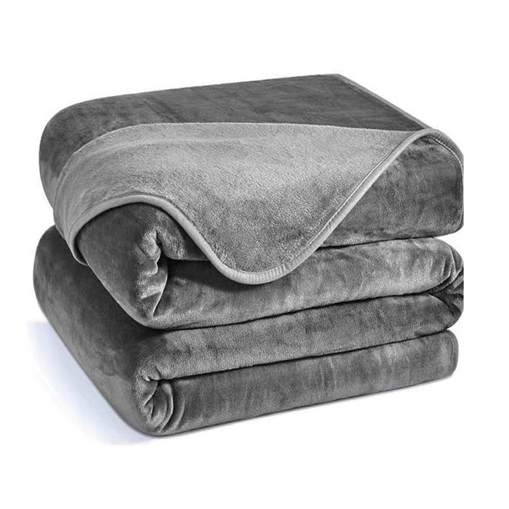 Luxury Fleece Blanket 350GSM - Super Soft & Lightweight All-Season Warm Blanket for Home, Bed, Couch - King Size 90×108 inches Dark Grey - Perfect for Cozy Nights, Movie Time & Guest Rooms