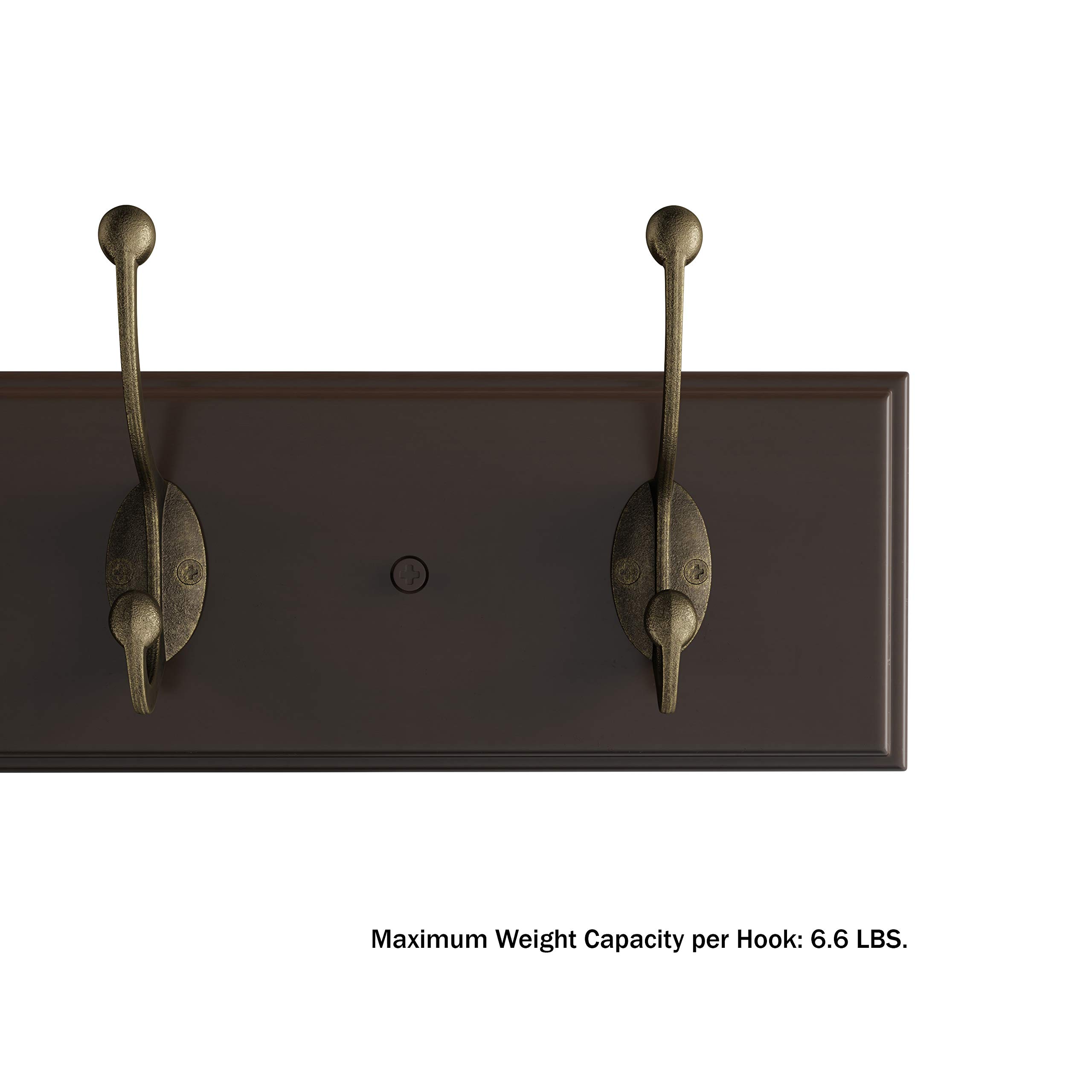 Premium Wall-Mounted Coat Rack with 6 Hooks - Space Saving Entryway Organizer for Coats, Hats, Bags & Towels - Sturdy Brown Wooden Hanger for Hallway, Bedroom or Mudroom Storage Solution
