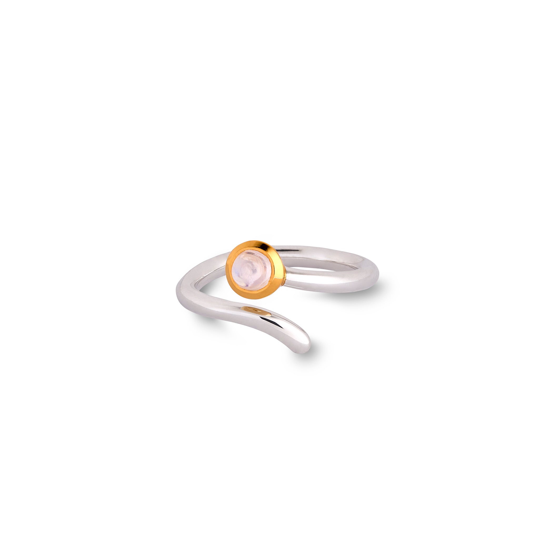Rainbow Moonstone Swirl Ring - Sterling Silver Boho Jewelry for Women | Perfect for Everyday Wear, Gift Giving & Special Occasions
