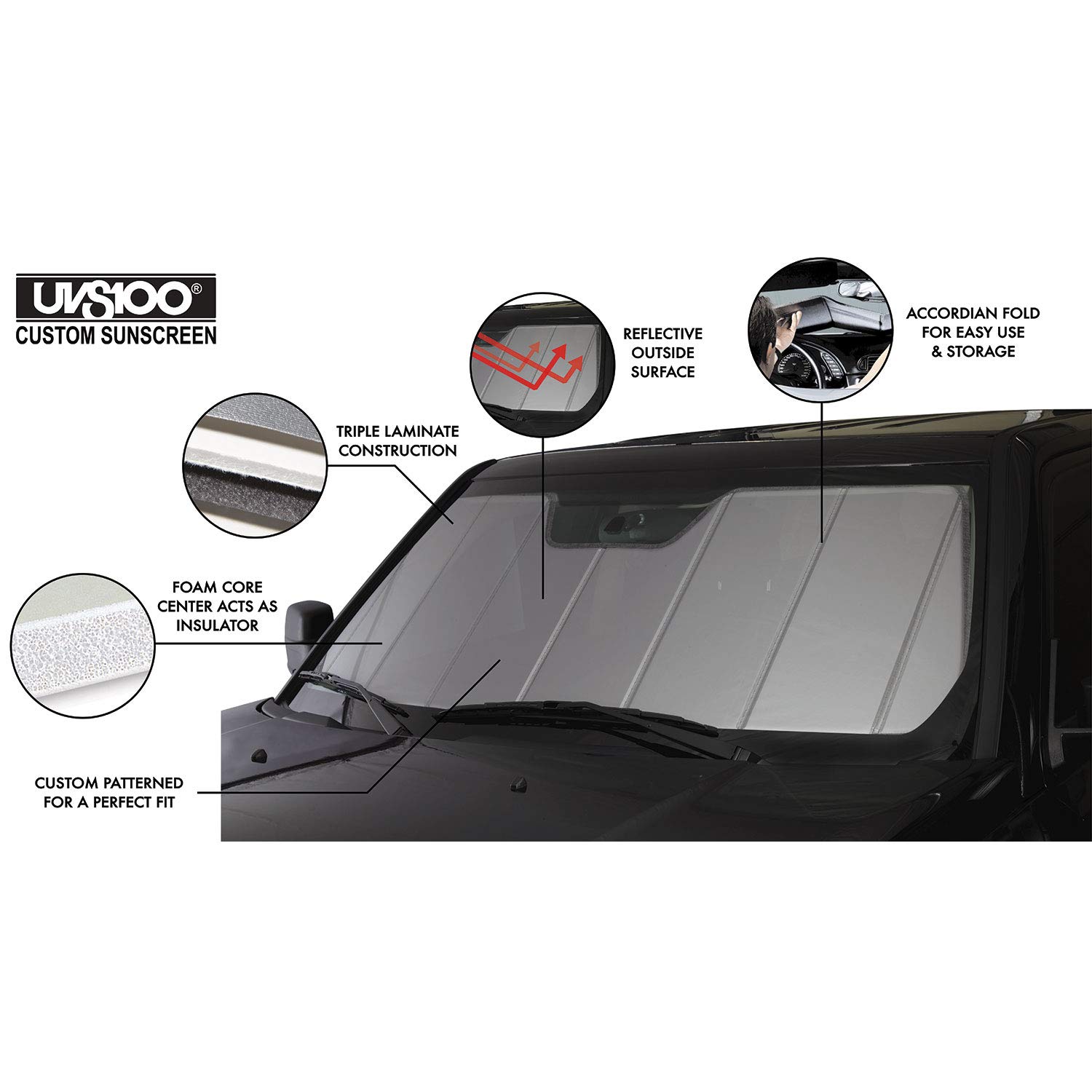Covercraft UVS100 Custom Sunscreen UV11780SV - Premium UV Protection for 2022 Audi e-Tron GT & RS E-Tron GT (Silver) | Perfect for Parking, Road Trips & Summer Car Care