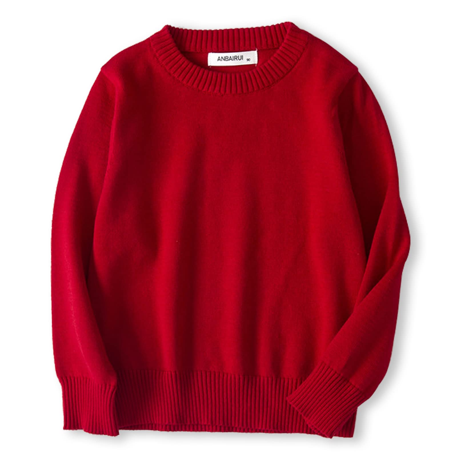 ACESTAR Boys and Girls Uniform Cotton Crew Neck Sweater - Long Sleeve Pullover Knit Top for School, Casual Wear & Family Photos | Soft Comfortable Kids Sweater for Fall Winter Season