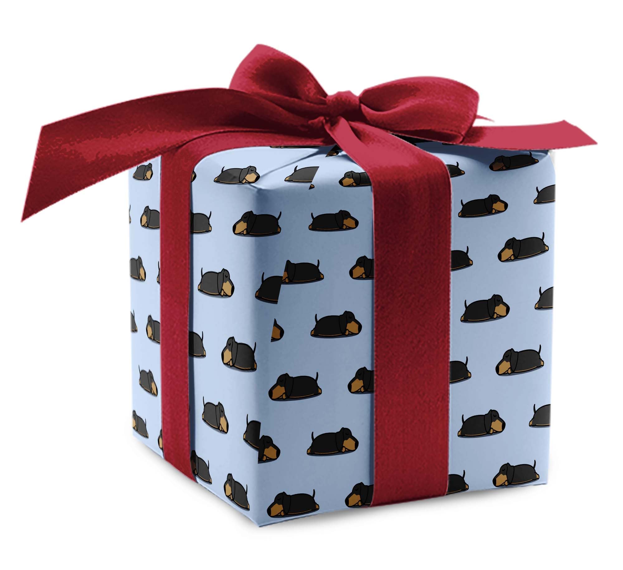 Premium Wiener Dog Gift Wrap - Cute Cartoon Black Brown Dachshund Wrapping Paper for Christmas, Birthday & Party Decorations (20