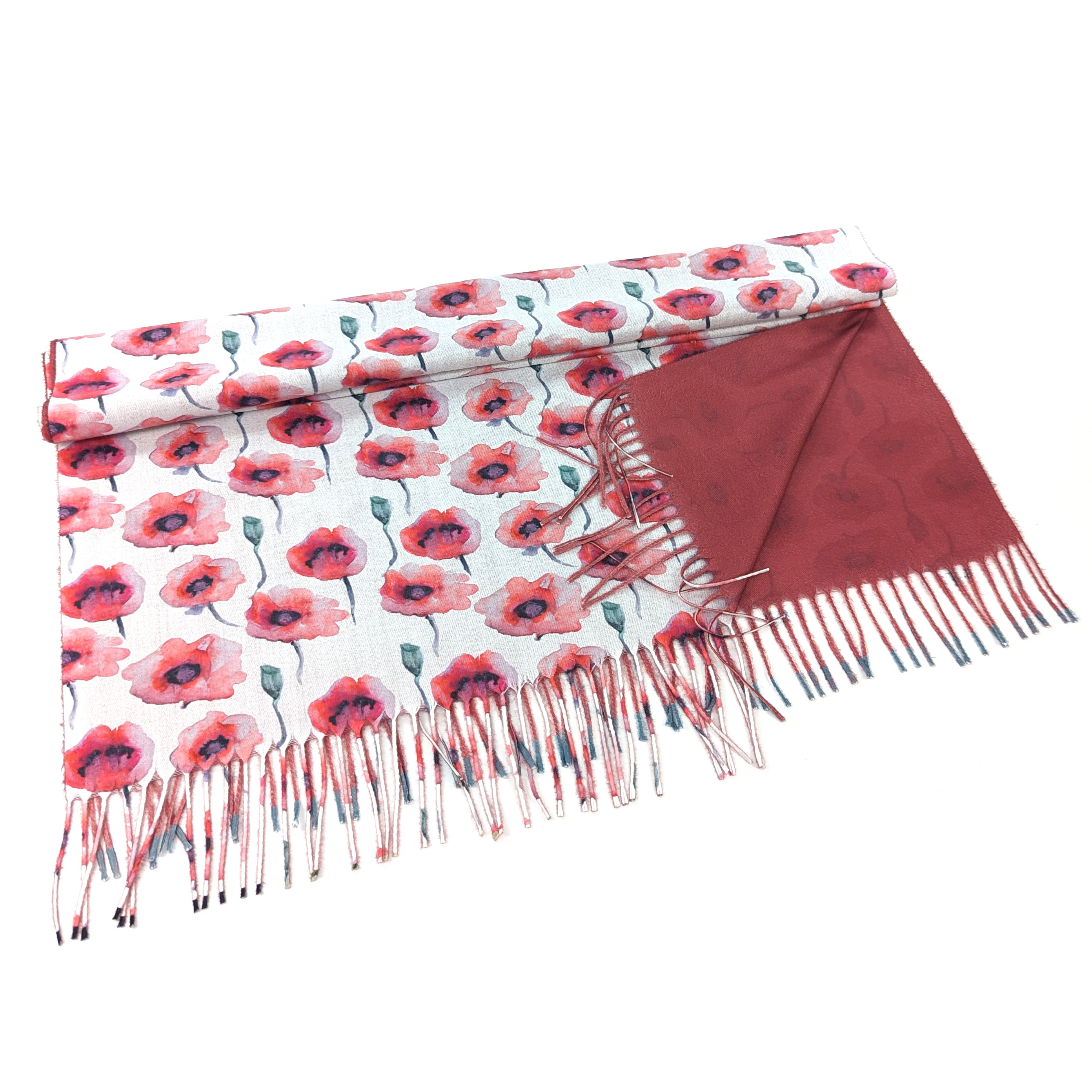 Exclusive Poppy Field Pashmina Style Scarf - 70x180cm Soft Cashmere-Like Wrap for Women | Perfect for Fall Fashion, Office Wear & Evening Outfits