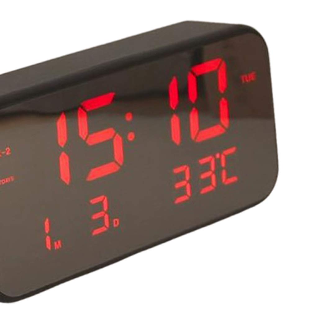 Silent Non-Ticking Digital Alarm Clock with Color Changing Night Light - Modern Home & Office Desk Clock (Black/White Light) for Bedroom, Nursery, Dorm & Gift Giving