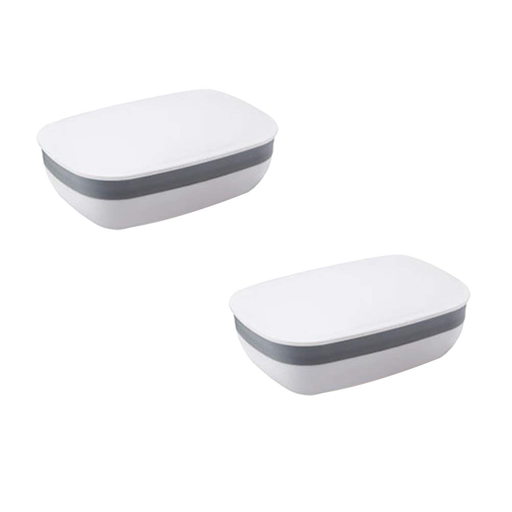 Cabilock 2-Pack Waterproof Soap Dish Holder - Portable Lightweight Soap Container Box for Bathroom, Shower, Travel & Outdoor Use | Durable Seal Design (White) - Perfect for Home, Camping, Gym & RV Trips