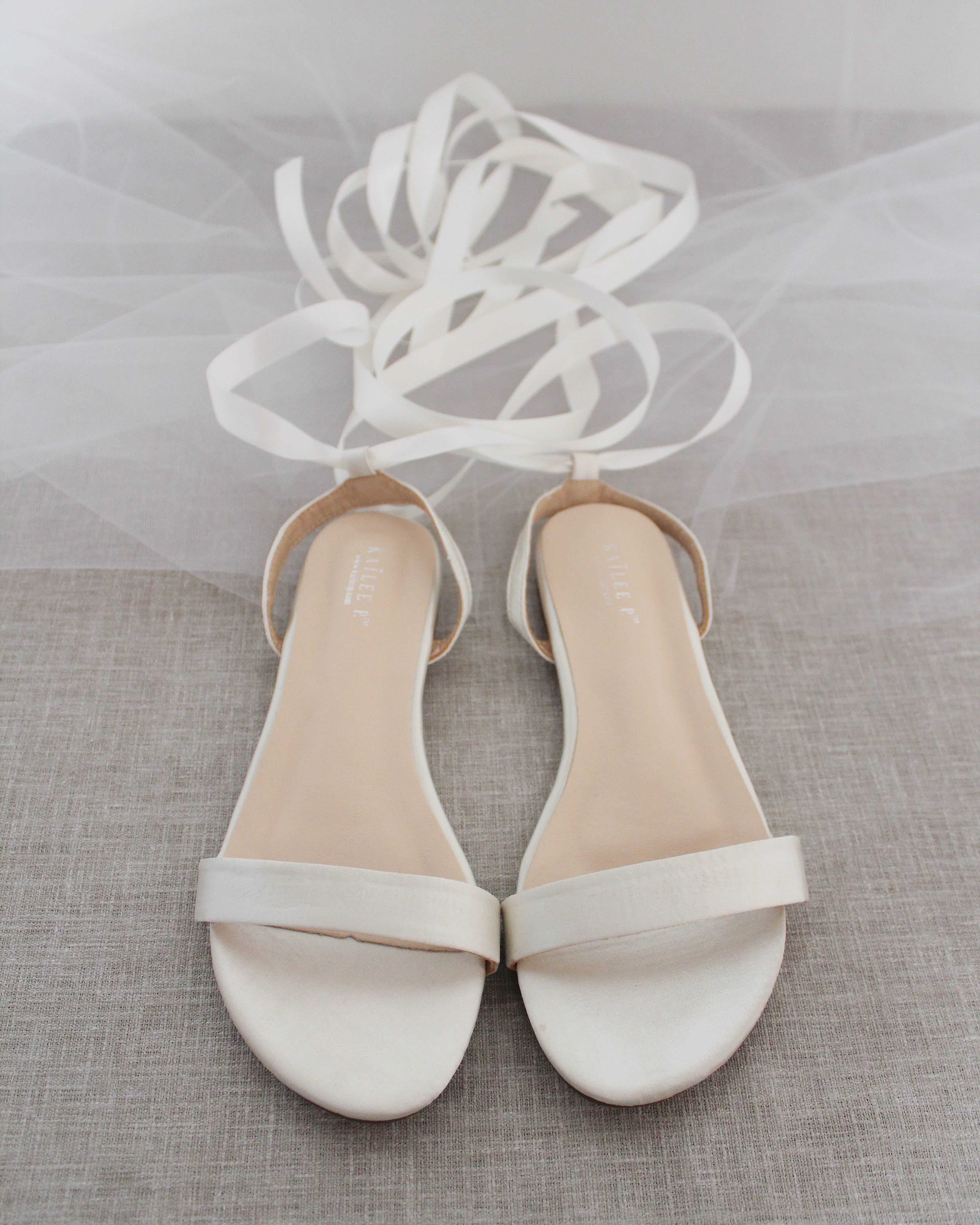 Elegant Satin Flat Sandal with Ballerina Lace Up - Comfortable Women's Dress Shoes for Weddings, Parties & Special Occasions