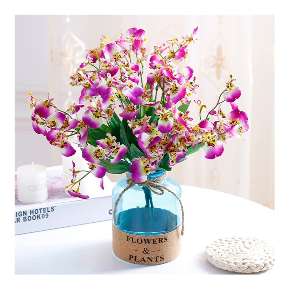 Premium Artificial Phalaenopsis Orchid Bouquet in Glass Vase - Realistic Fake Flowers for Home Decor, Wedding Centerpieces, Anniversaries & Christmas Decorations - Elegant Floral Arrangement for Tables, Office Desk, and Living Room Decor