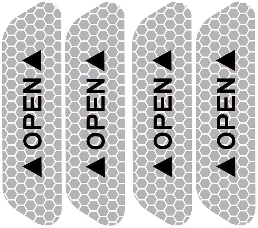 Colorsole® 4-Pack White Reflective Car Door Edge Protector Stickers - Universal Fit for Kia Sonet & Other Vehicles - Enhanced Night Visibility & Safety Decals for Parking Lots, Garages & Dark Roads