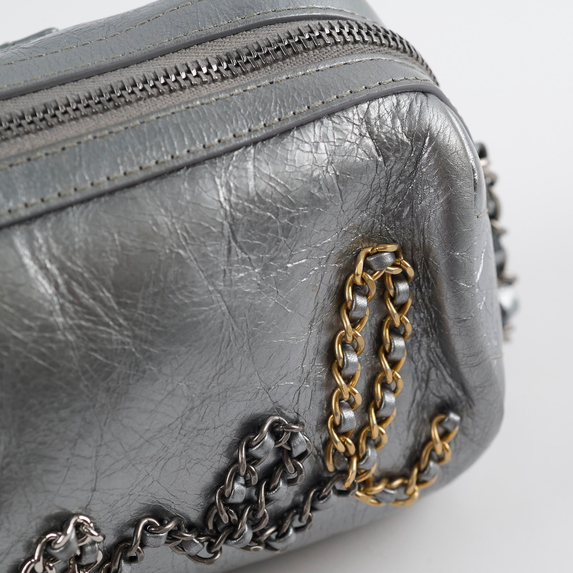 Chanel Signature Bowing Bag - Crumpled Metallic Calfskin Leather Handbag for Women | Luxury Evening Clutch & Party Purse for Special Occasions