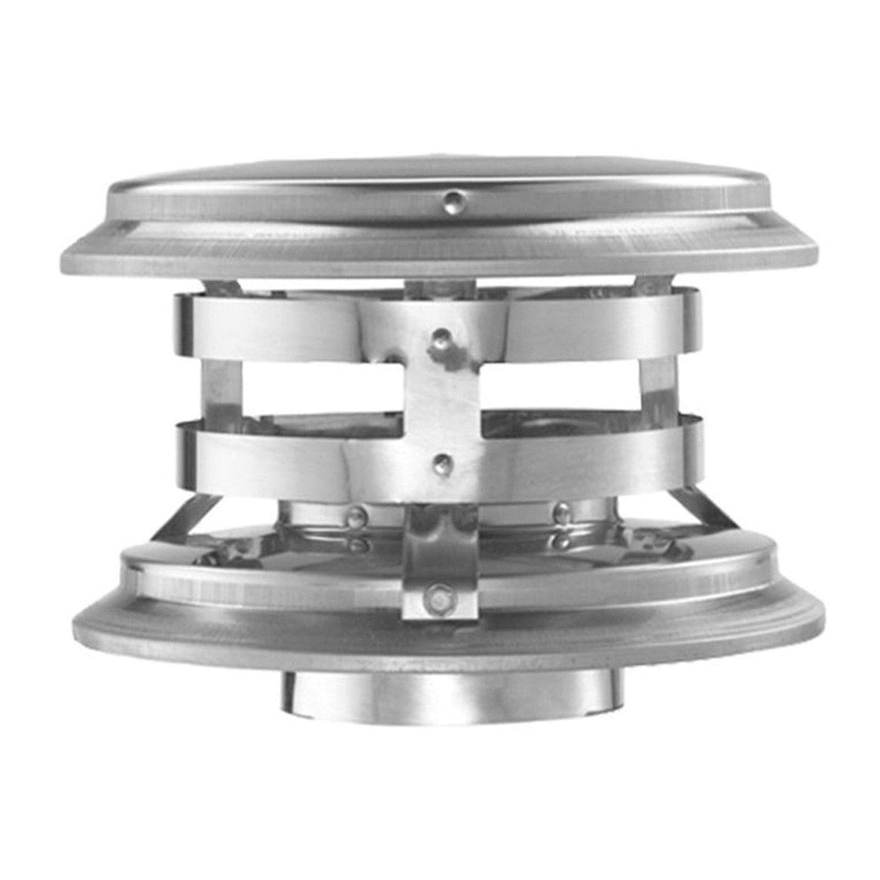 3 Pelletvent Pro Double Wall Stainless Steel Type L Chimney Pipe Vertical Cap - 3PVP VC - Ideal for Wood Stove, Fireplace & Pellet Venting Systems