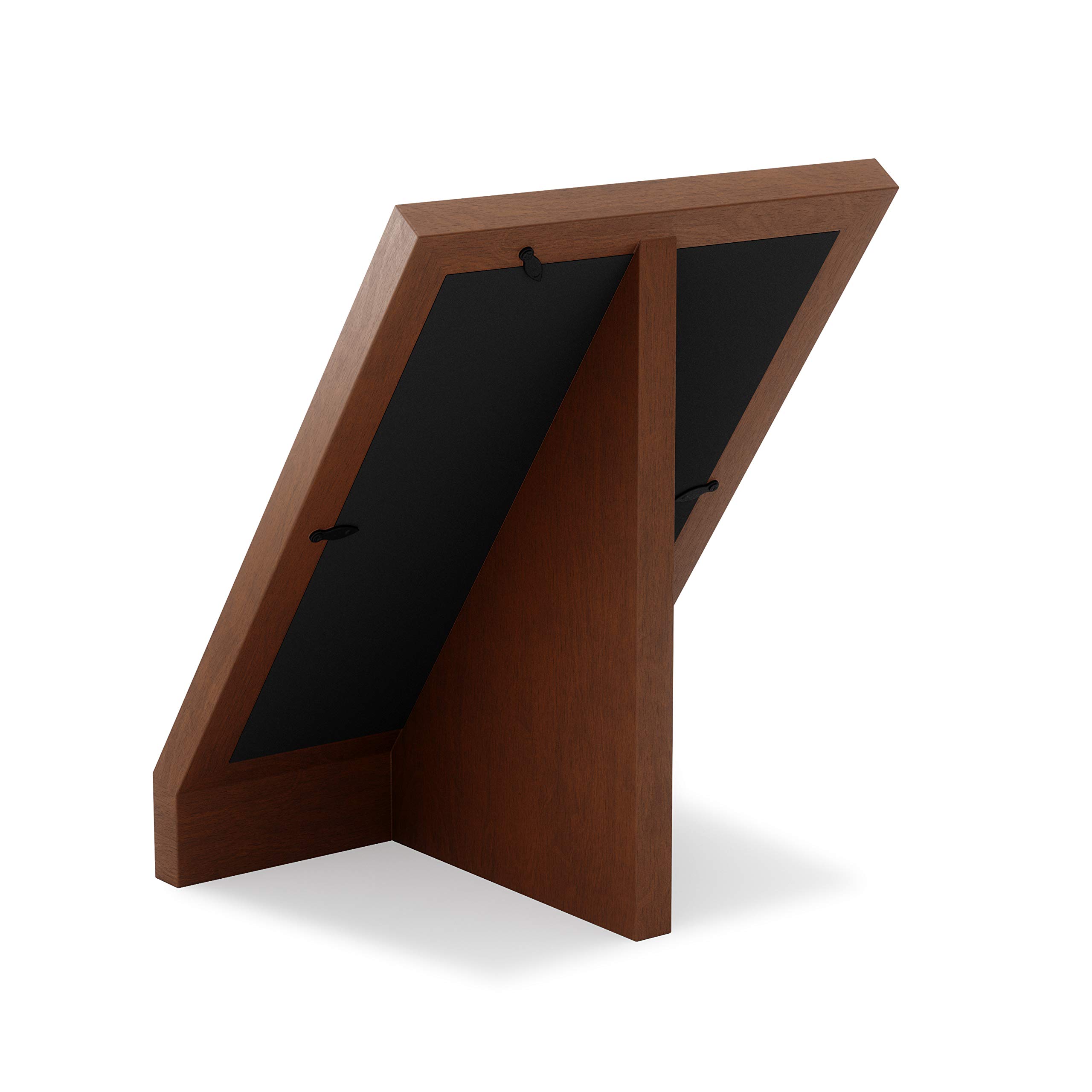 Umbra Podium Picture Frame 5x7 Inches - Modern Walnut Wood Photo Display for Home & Office Decor - Perfect for Desks, Shelves, and Gift Giving