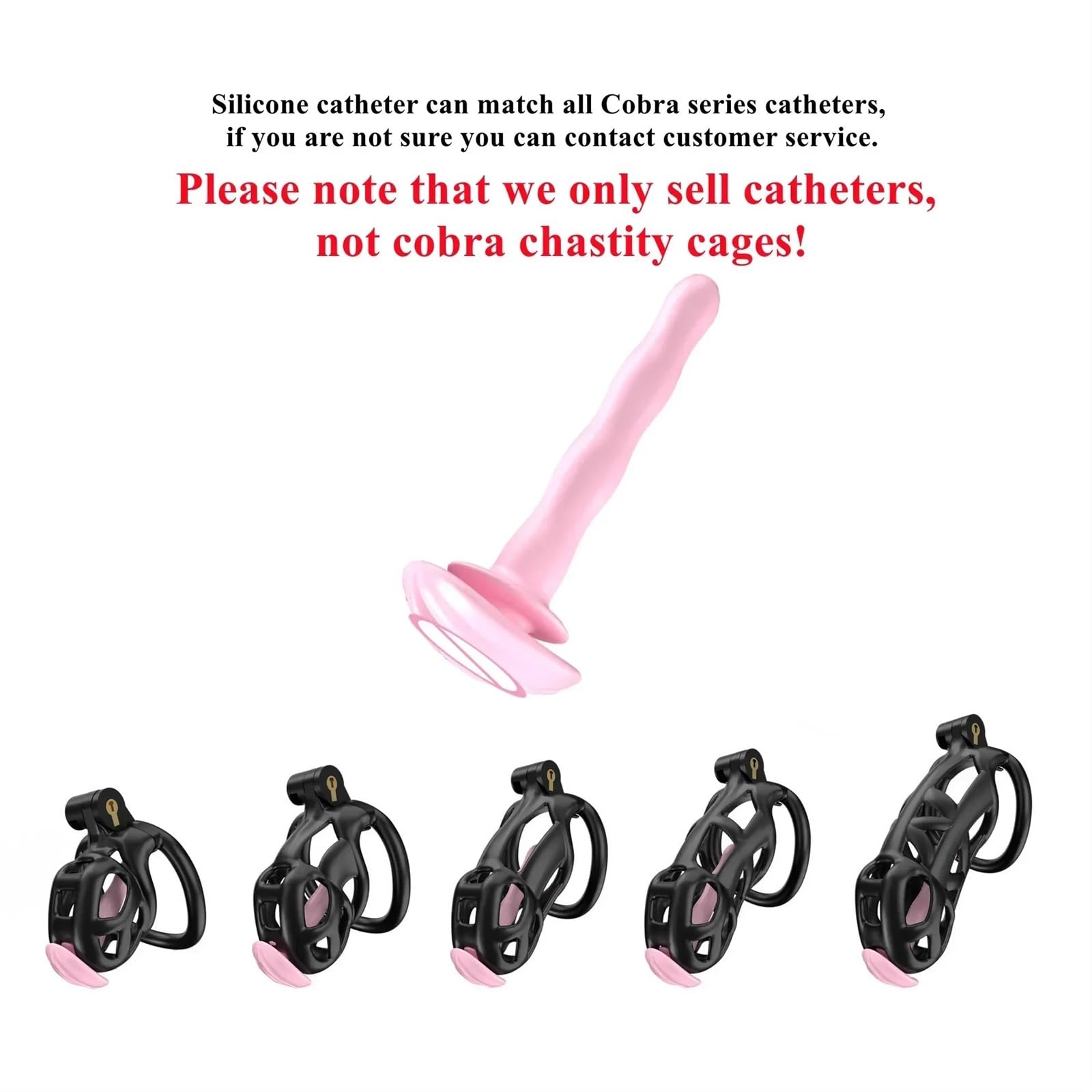 Cobra Chastity Cage with Silicone Urethral Plug - Soft Penis Cage Bird Lock Sex Toy for Men (Pink) | BDSM Accessories, Adult Play, Couples Bonding, Role Play Scenarios