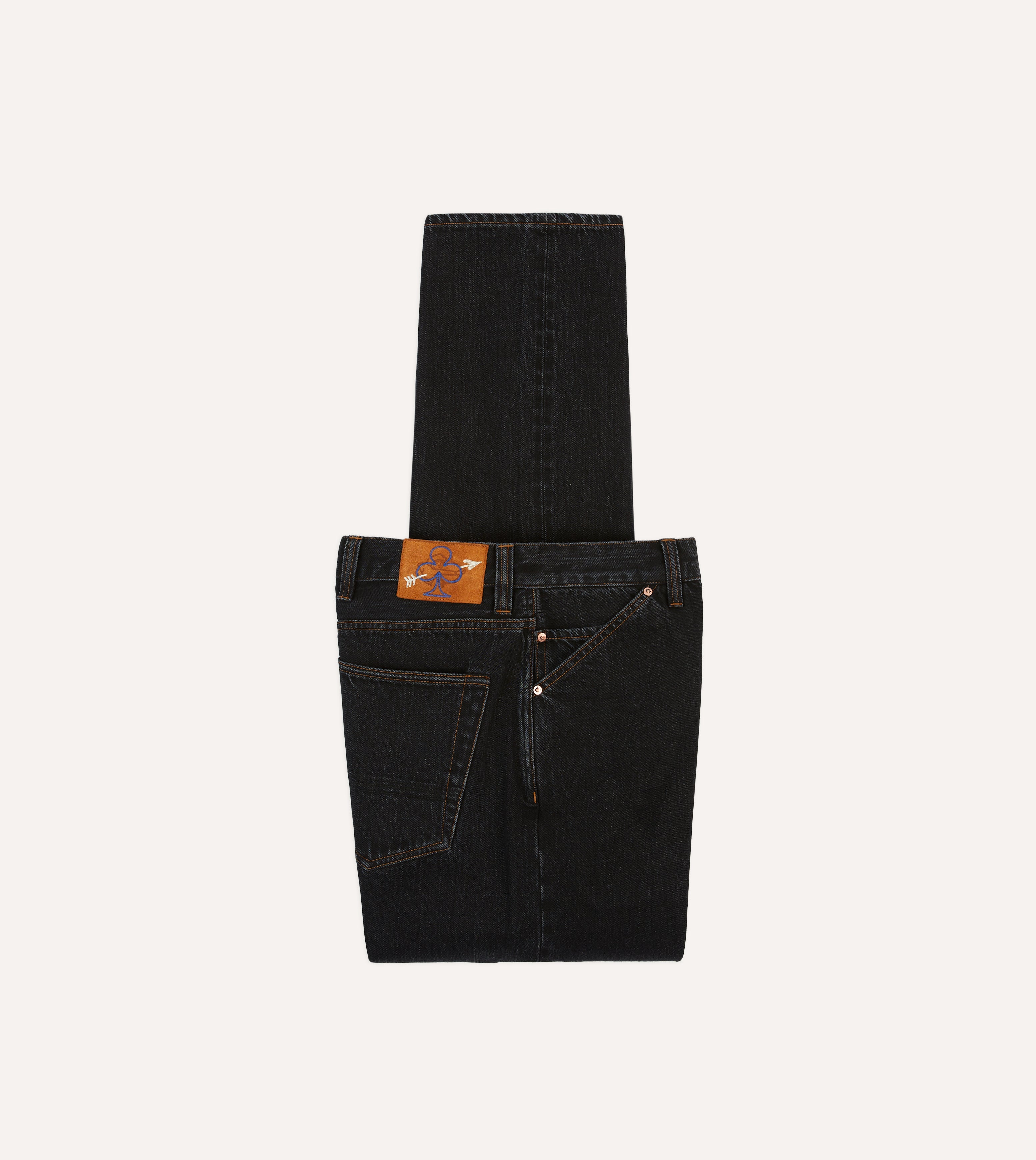 Drake's by A. Levine Black Stone Wash 12.3oz Selvedge Denim Five Pocket Jeans for Men - Premium Raw Denim Pants with Classic Fit, Comfortable & Durable for Casual Wear, Work, and Everyday Use