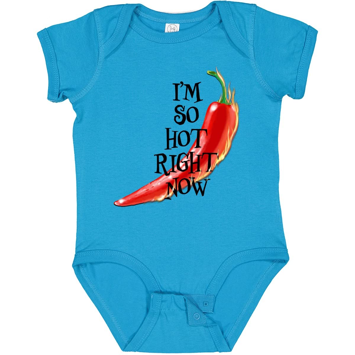 inktastic I'm So Hot Right Now Chili Pepper on Fire Baby Bodysuit - Perfect for Family Photos, Birthday Parties & Funny Outfits
