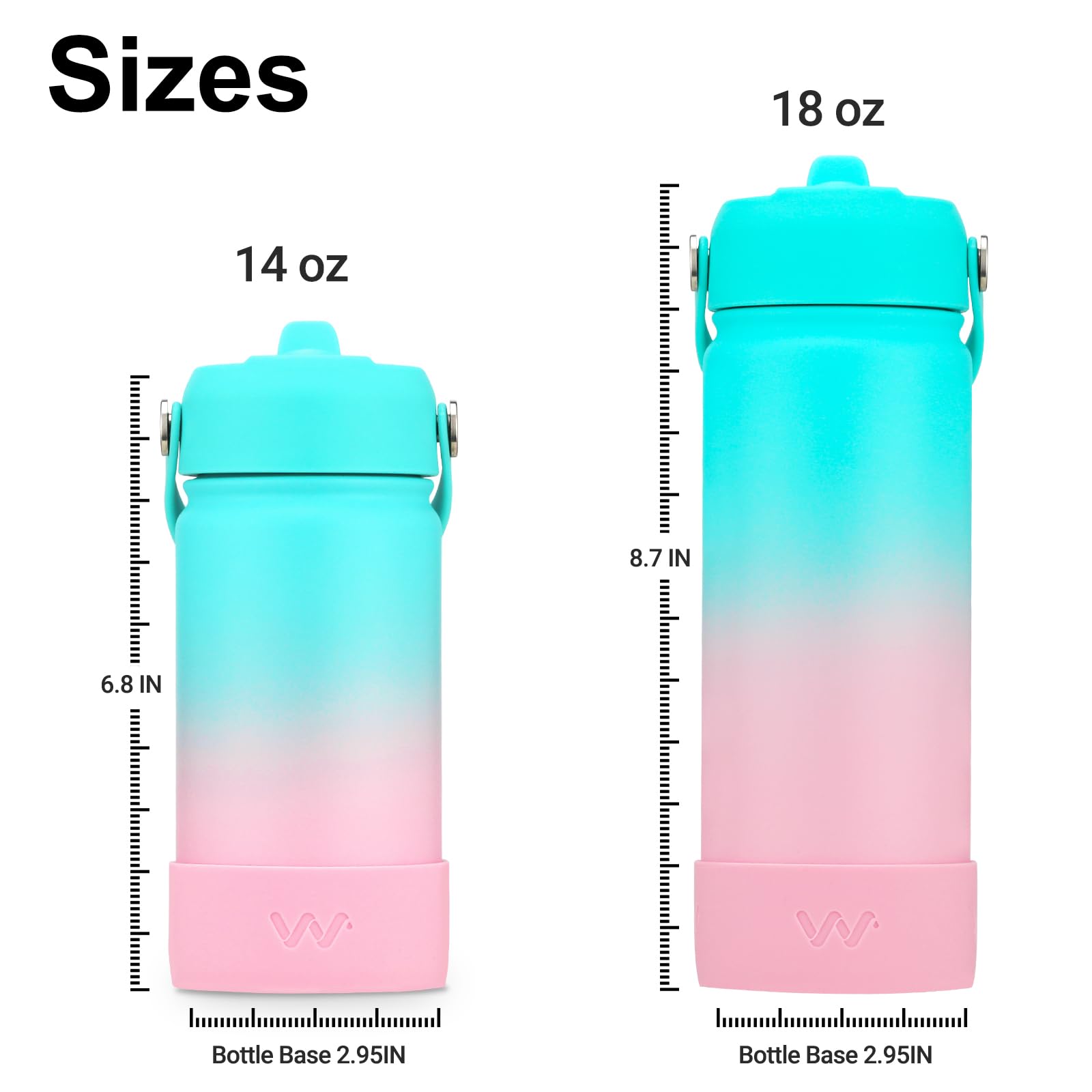 **18oz Insulated Stainless Steel Kids Water Bottle with Straw Lid, Shoulder Strap & Boot - Leakproof Reusable Metal Bottle for School, Travel & Outdoor Activities - Bubble Gum (18 oz)**