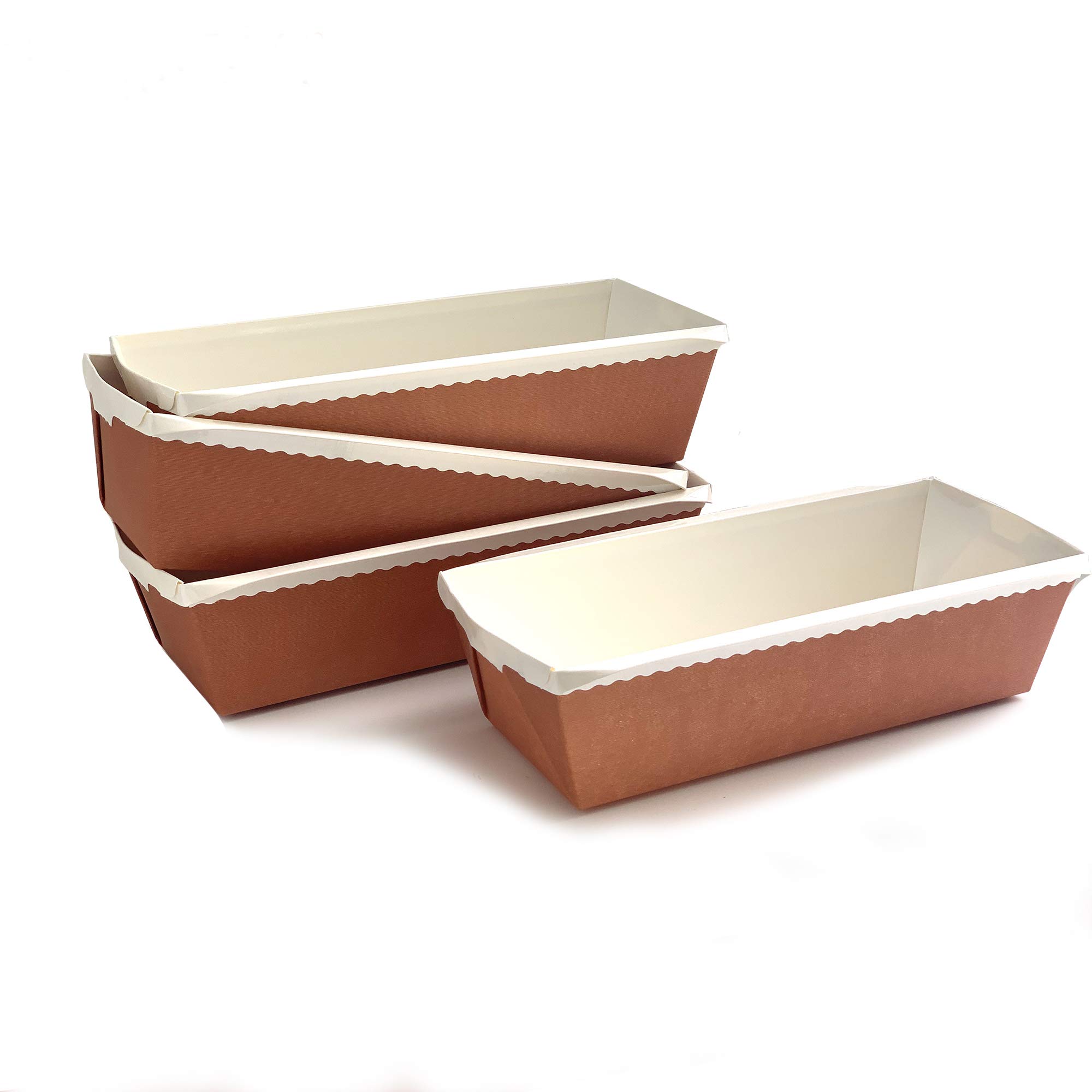 Disposable Paper Loaf Pans 24ct - Natural Recyclable Rectangle Baking Molds for Bread, Pastry & Desserts (6.5