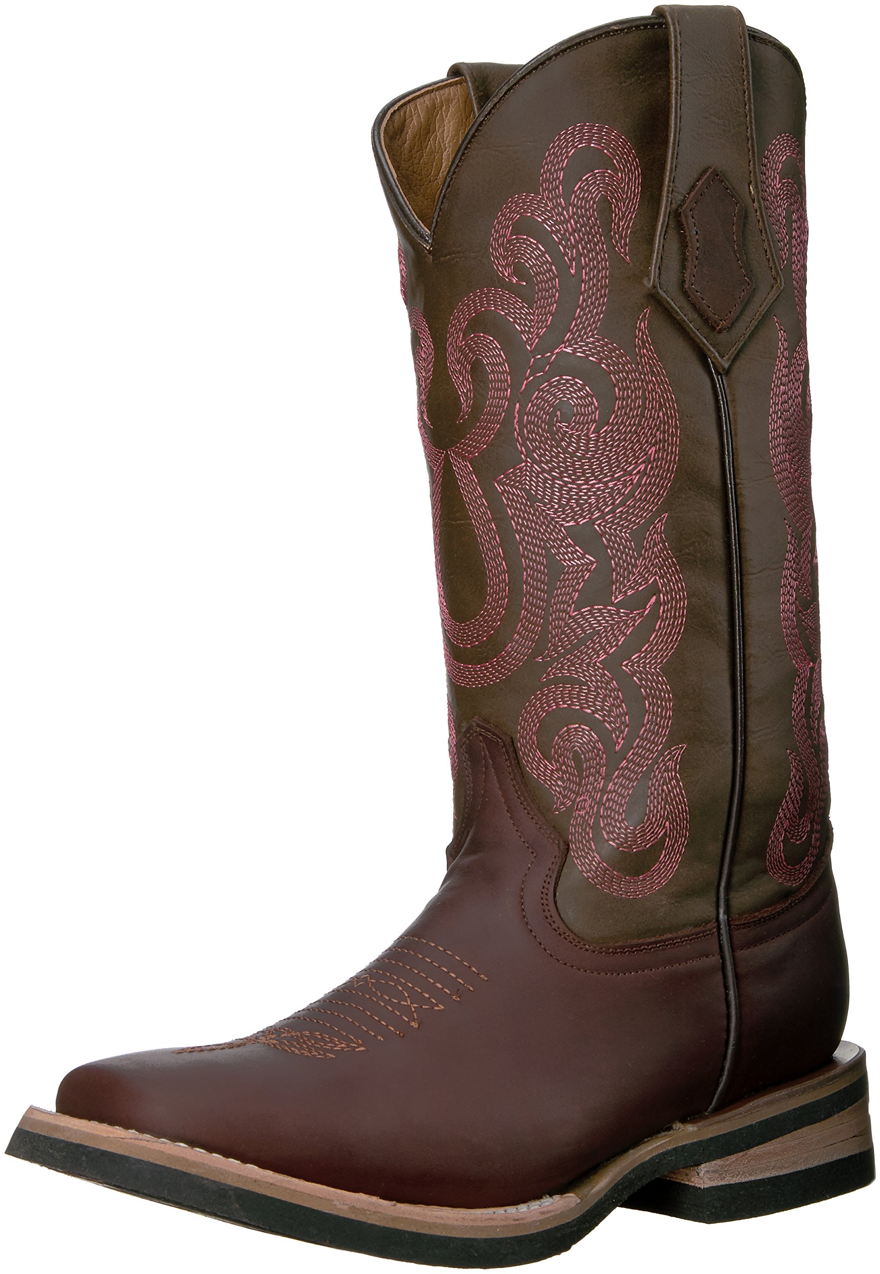 Ferrini Women's Maverick Chocolate Square Toe Western Cowboy Boots - Perfect for Country Dancing, Rodeo Events & Western Fashion Outfits