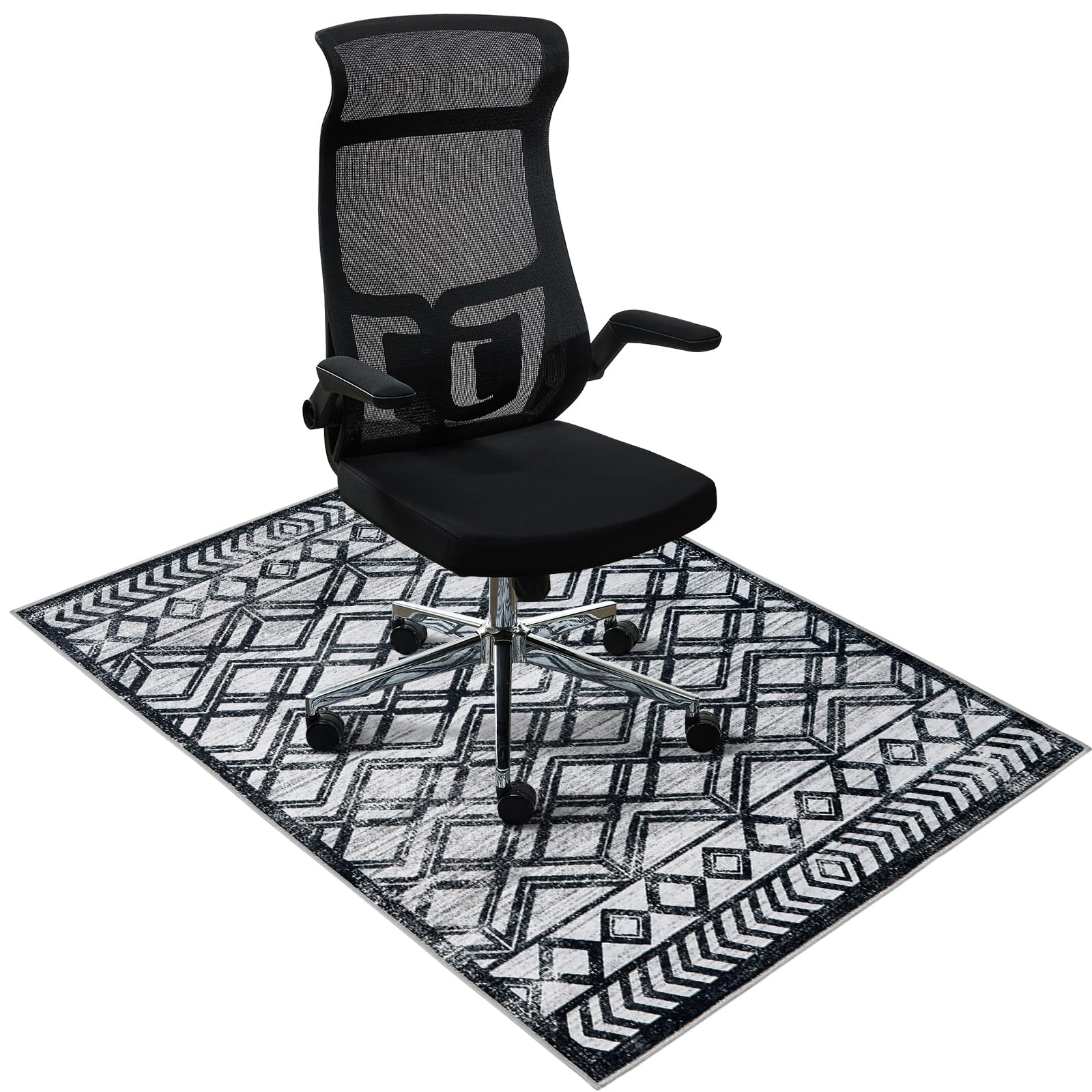 36”x48” Office Chair Mat for Hardwood Floors - Non-Slip Floor Protector with Prismatic Design, Washable Desk Rug for Home & Office Use - Perfect Under Computer Chairs to Protect Hardwood & Tile Floors