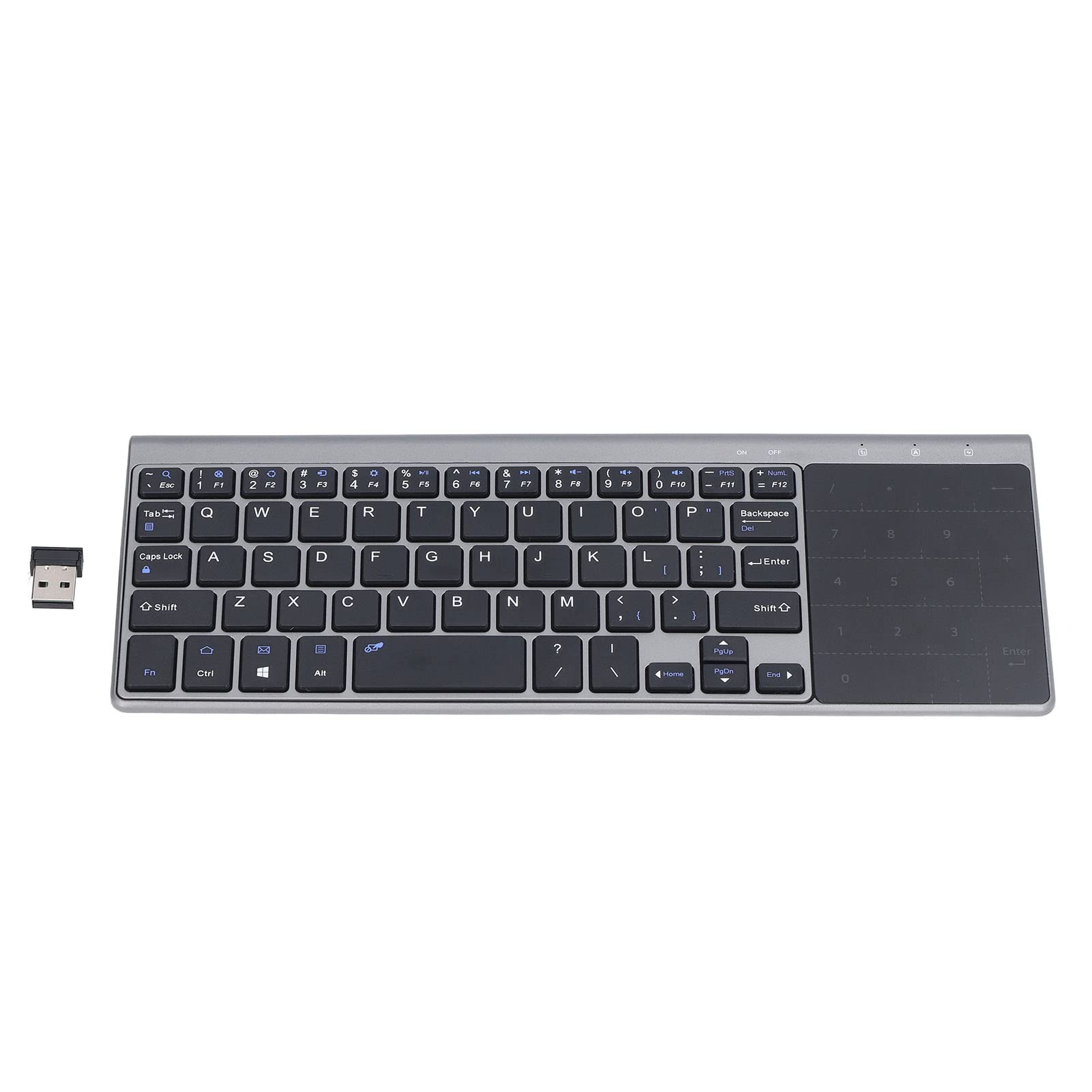2.4G Wireless Keyboard with Touchpad - 59 Key Compact Mini Keyboard, Built-in 1200DPI Touchpad for Laptops, PCs, TV Box & Set-Top Boxes | Perfect for Home Office, Smart TV Control & Media Center Use