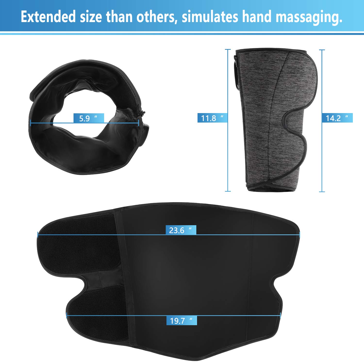 CINCOM Cordless Leg Massager for Calf Pain Relief - Rechargeable Air Compression Massager with 3 Intensity Levels & 3 Modes, Improves Blood Circulation - Perfect Gift for Men & Women (Pair) - Ideal for Post-Workout Recovery, Office Relaxation & Home Use