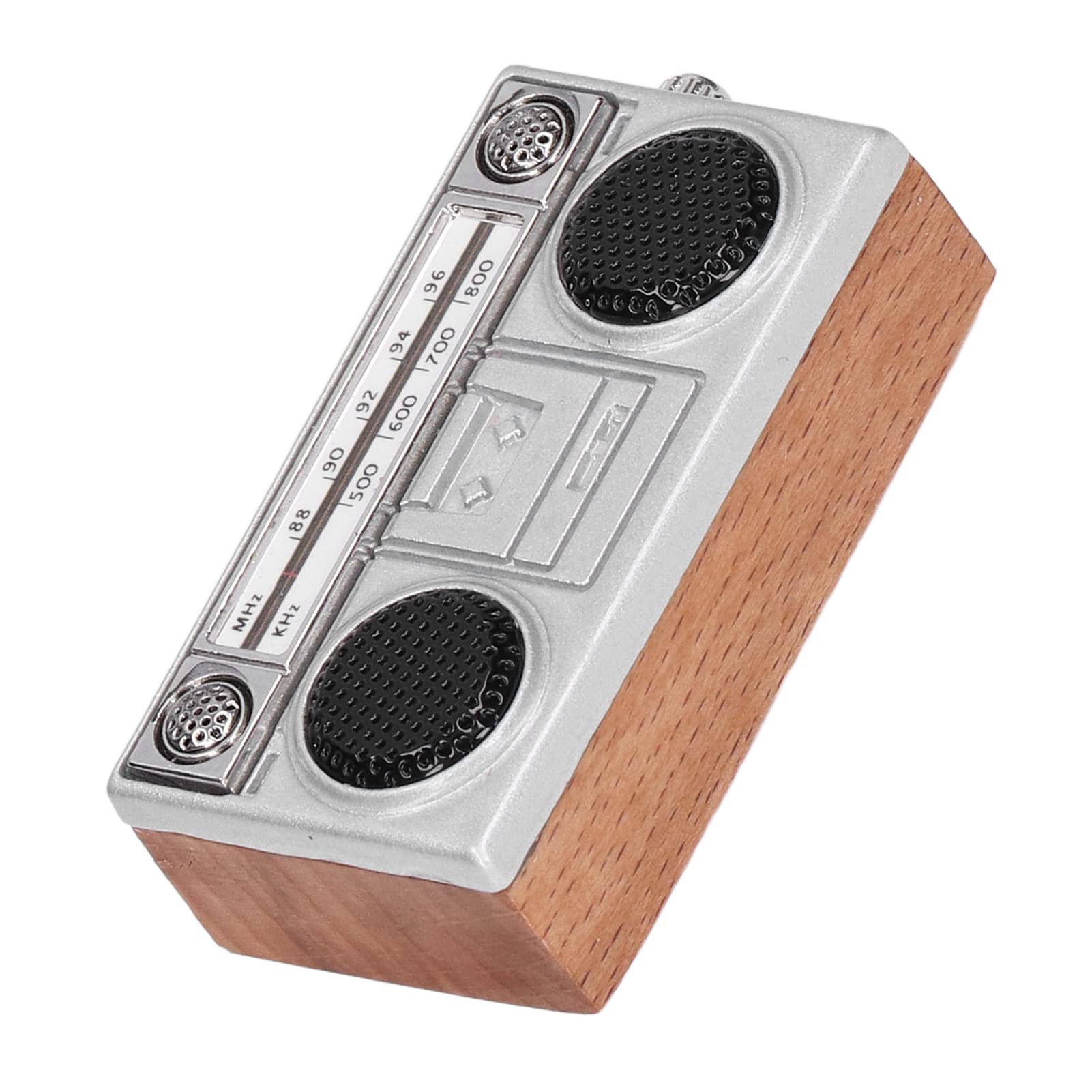 1:12 Scale Miniature Retro Wooden Radio Toy for Dollhouse - Composite Wood & Simulated Alloy - Dollhouse Accessories for Christmas & Home Decor - Perfect for Dollhouse Displays, Collectors & Holiday Gifts