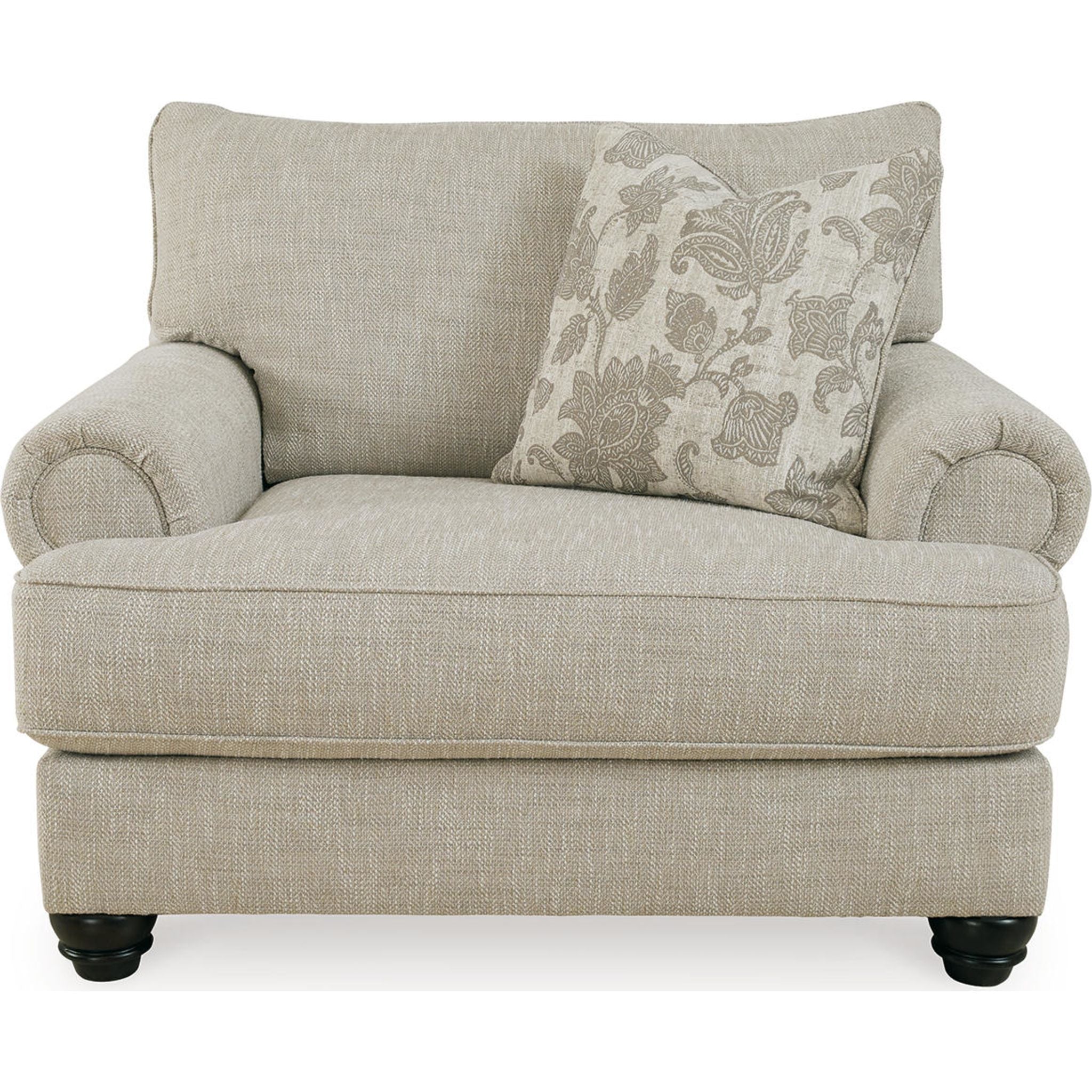 Asanti Oversized Chair and a Half in Soft Fog Gray - Plush Comfort for Living Rooms, Bedrooms & Reading Nooks