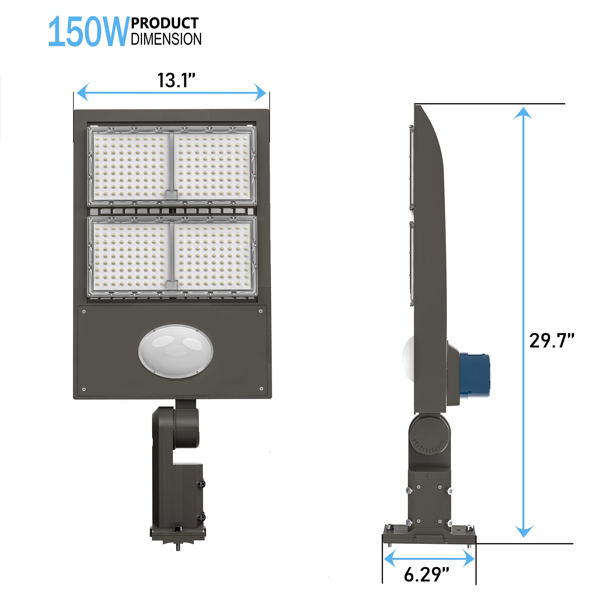 300W LED Parking Lot Light with Dusk to Dawn Motion Sensor - 42000LM 5700K Waterproof Commercial Street & Area Lighting for Sports Stadiums | Outdoor Pole Lights for Parking Lots, Walkways & Security Areas
