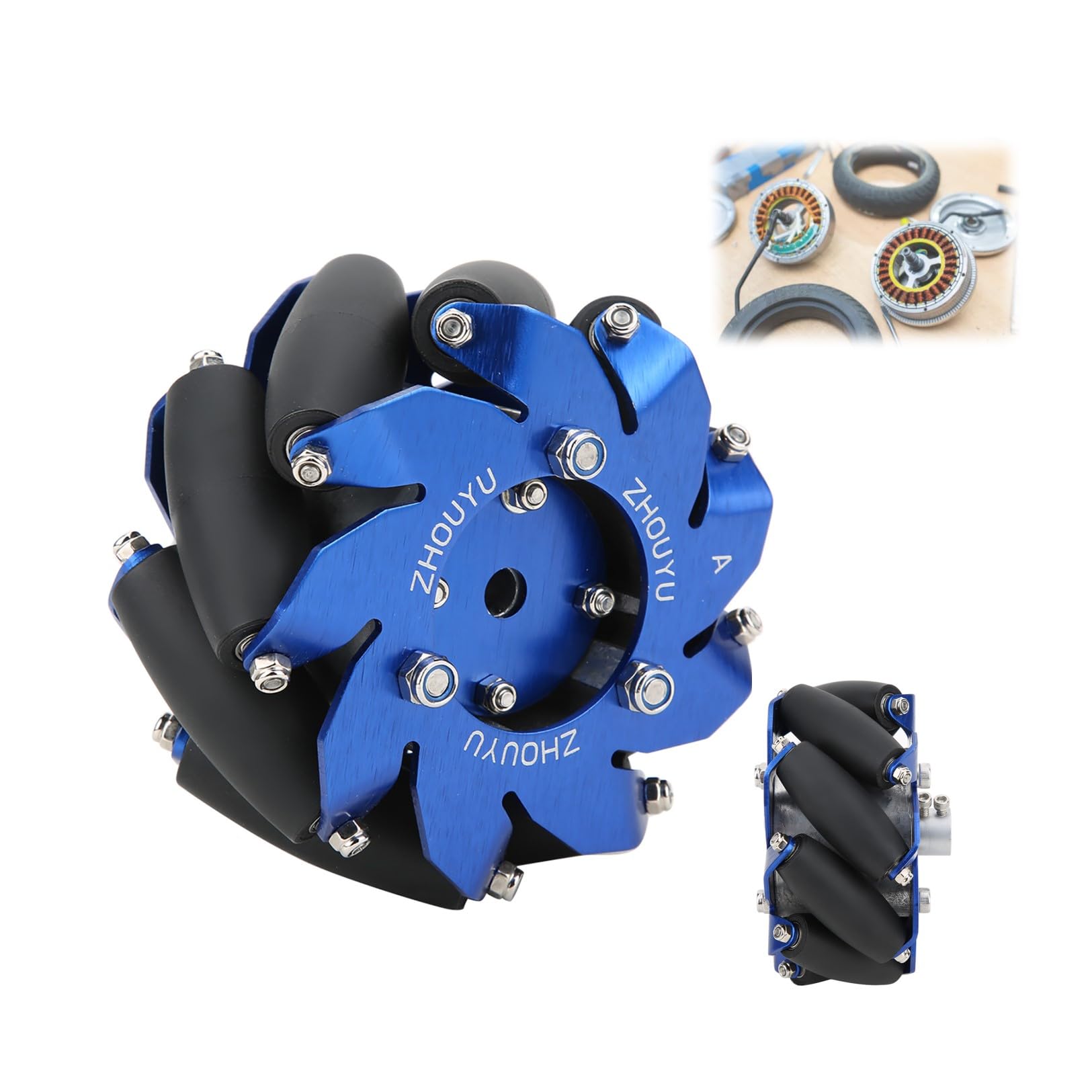 4 Inch Mecanum Wheel Set - 50mm Omnidirectional Wheel with 30KG Load Capacity, 45 Degree Right Wheel for Robot Drive - Perfect for Intelligent Robot Cars, DIY Robotics, and STEM Projects
