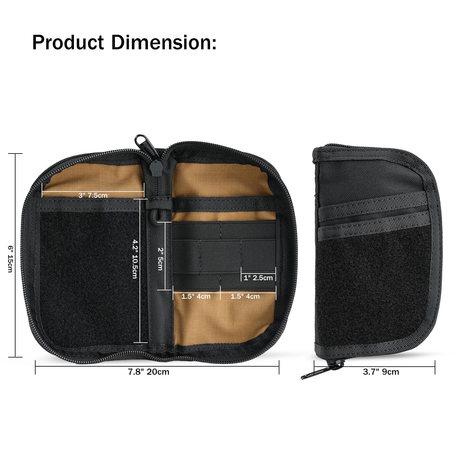 Viperade VE22 EDC Pouch - 4-Pocket Nylon Organizer for Men | Compact Multitool & Gear Storage | Perfect for Everyday Carry, Camping, Hiking & Travel Accessories