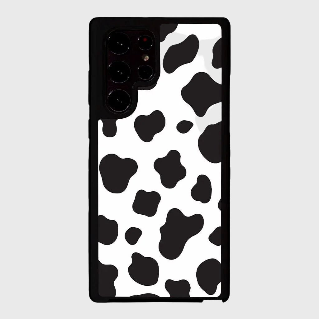 Black Cow Print Samsung Galaxy S22 Ultra Case - Shockproof Protective Phone Cover for Galaxy S22 Ultra - Perfect for Work, Travel & Everyday Use