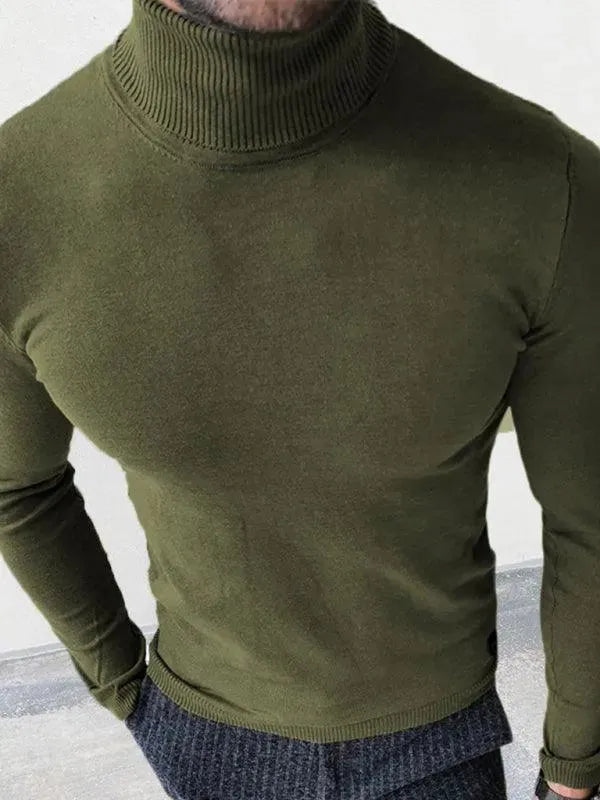 Men's Slim Fit Knit Turtleneck Pullover Sweater - Warm Winter Casual Wear for Office, Travel & Outdoor Activities