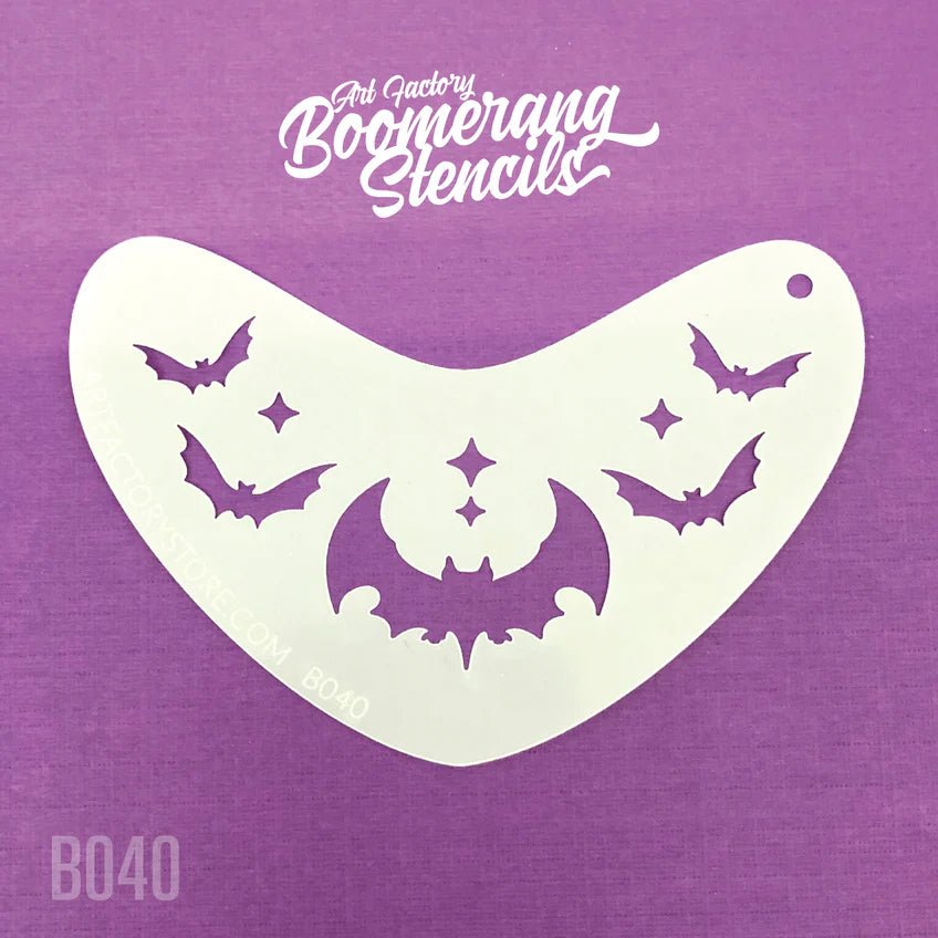 Bat Crown Boomerang Stencil B040 - Halloween & Gothic DIY Craft Template for Wood Burning, Painting, and Decor - Perfect for Cosplay, Home Decor, and Party Supplies