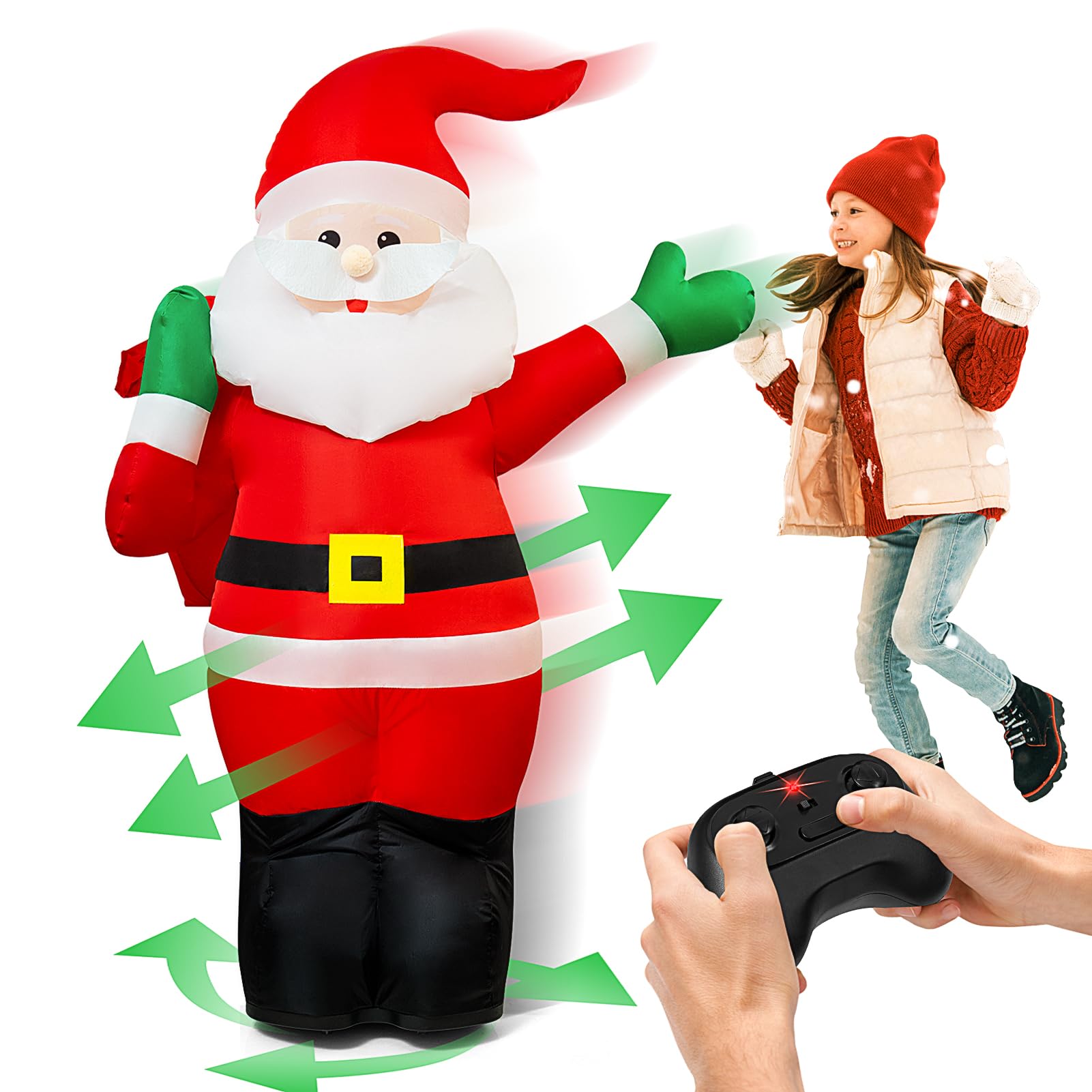 2.4GHz Remote Control Inflatable Santa Claus Toy - Christmas Decorations & Fun Gift for Kids Ages 6-12 | Perfect for Holiday Parties, Indoor/Outdoor Decor & Festive Playtime