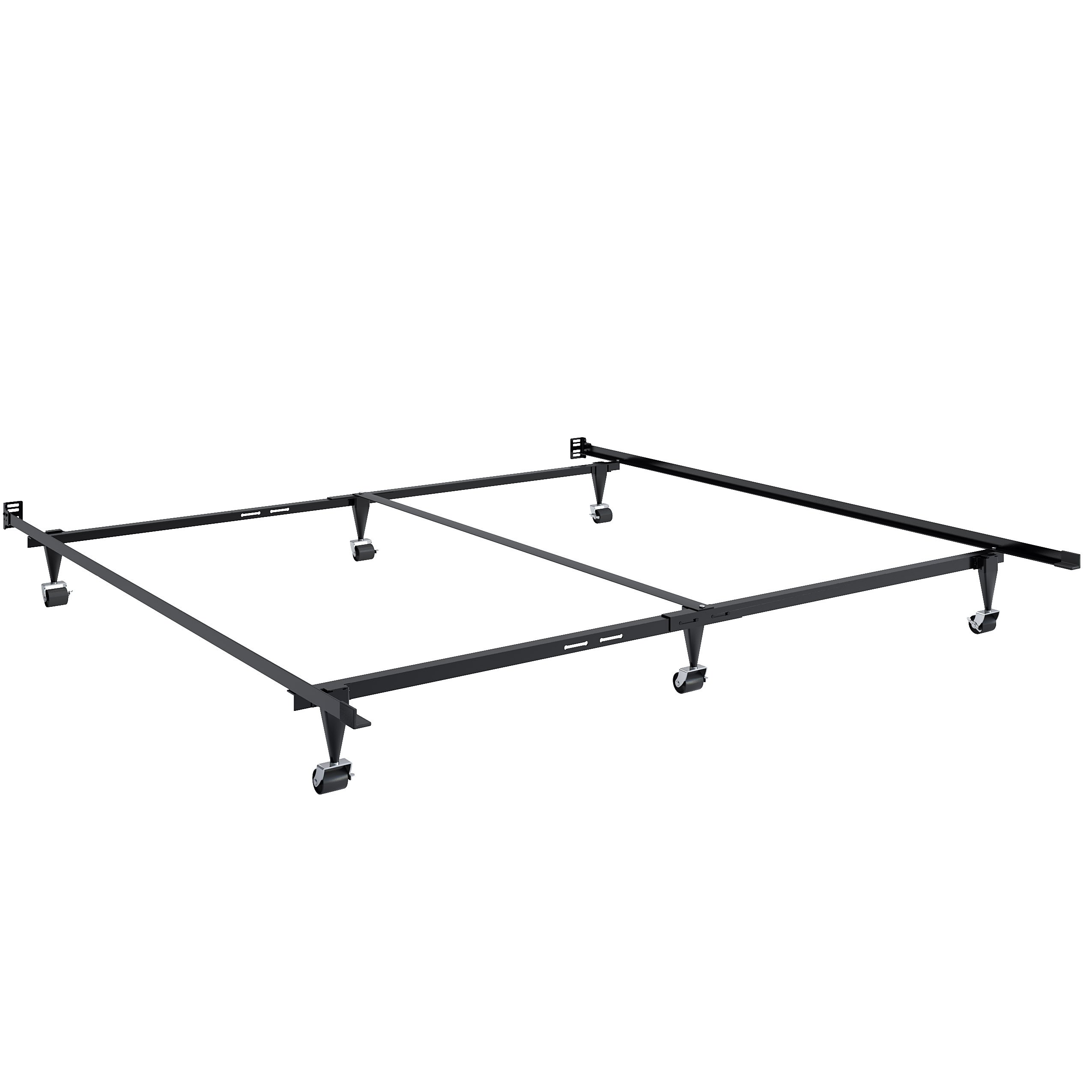 CorLiving Queen Size Bed Frame with Wooden Slats - Sturdy Metal Platform Bed for Modern Bedrooms | Perfect for Home, Apartment, and Guest Room Use