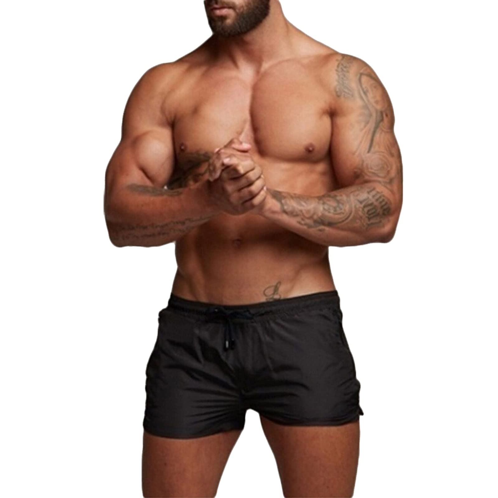 Men's Casual Beach Pants - Elastic Waist Cargo Shorts with Zipper Pockets | Comfortable Work & Outdoor Shorts for Summer, Travel, Fishing, and Hiking
