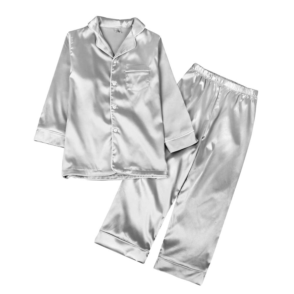 Kids Silk Pajama Set - Button-Up Sleepwear for Boys & Girls | Comfortable Nightwear & Loungewear Gift