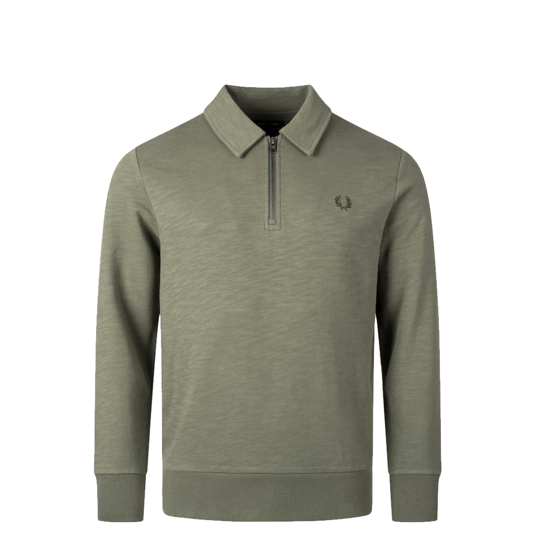 Laurel Wreath Green Zip Neck Collar Sweatshirt - Cozy Pullover Hoodie for Men & Women | Perfect for Casual Wear, Gym, and Outdoor Activities