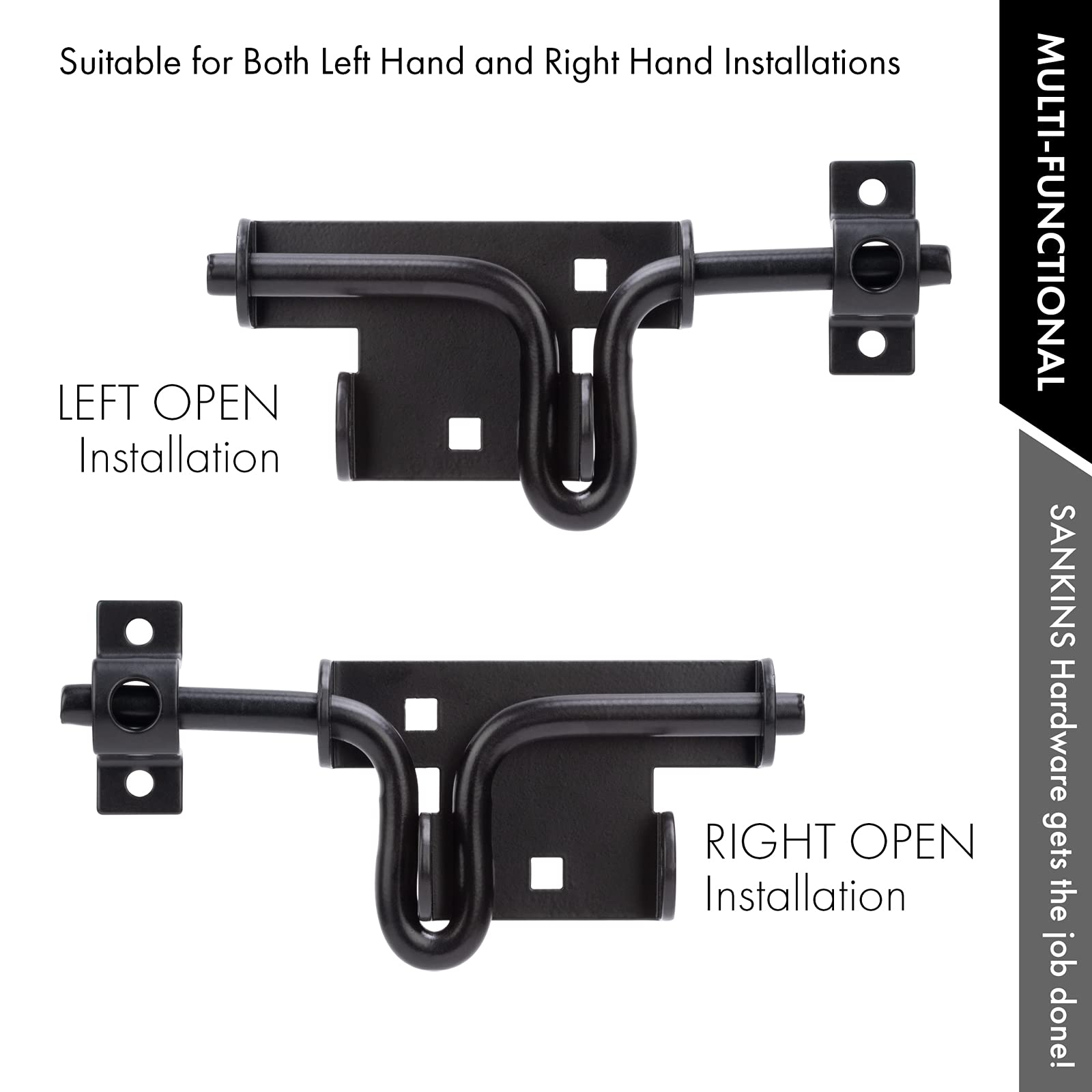 Heavy Duty Slide Bolt Gate Latch - Solid Thickened Steel Sliding Door Lock with Padlock Hole | Secure Wooden Fence, Shed, Yard & Barn Doors | Outdoor Rustproof Hardware for Garden, Farm & Backyard Security