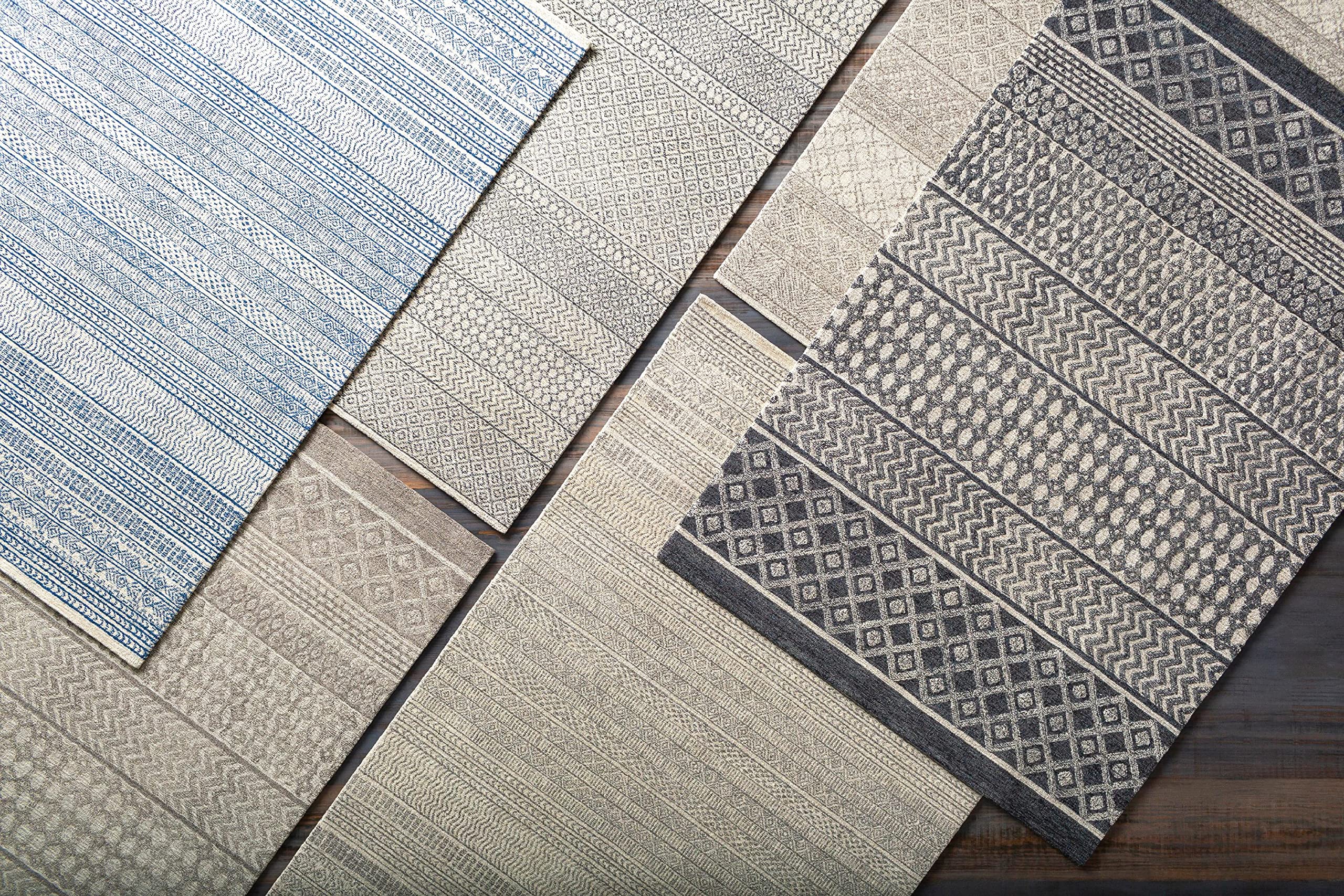 Premium 6x9 Wool Area Rug in Medium Gray & Beige Brown - Soft & Durable Mark&Day Melun Global Rug for Living Room, Bedroom, Kitchen - Perfect for Cozy Home Decor & High-Traffic Areas (6' x 9')